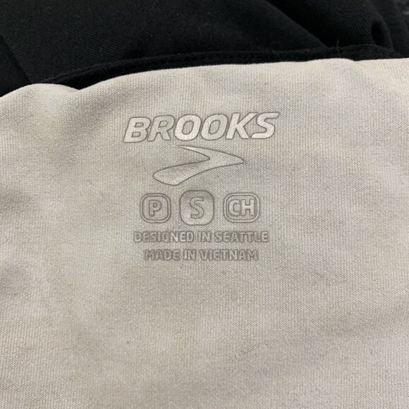 Brooks Size Small Hoodie Gray Black Pullover Sweatshirt Thumbholes Lightweight - Picture 3 of 5